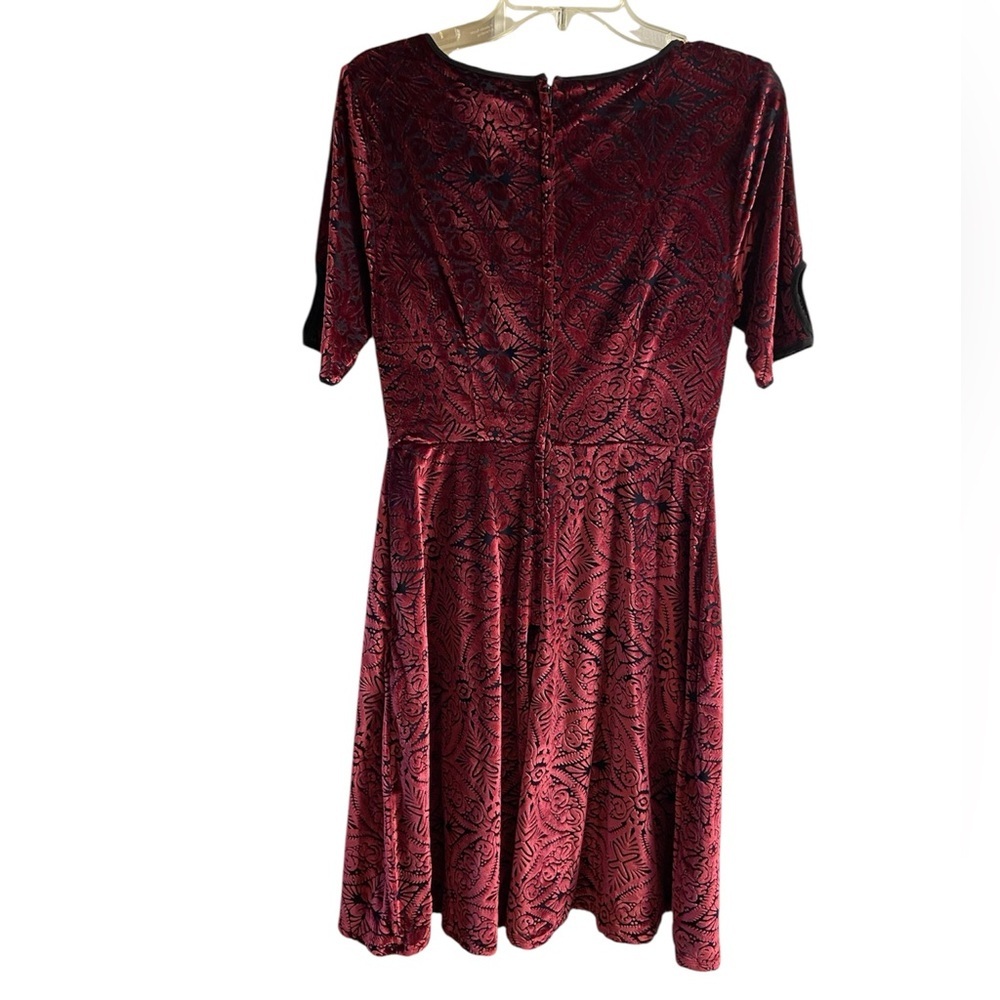 ModCloth Red Rockabilly Swing Dress A Line Knee Length Medium - Picture 3 of 10
